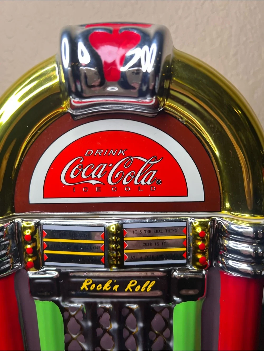 Vintage 2002 Coca-Cola Jukebox Cookie Jar by Gibson